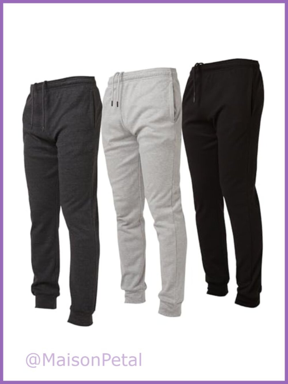 Men's 3 Pack Joggers Lightweight Relaxed Fit Sweatpants with Pockets